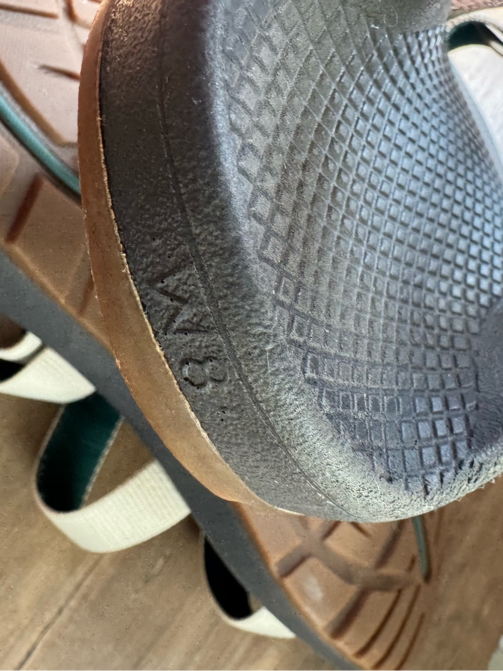 Chaco Sandals with Black Footbed and Cream Straps - Picture 4 of 4
